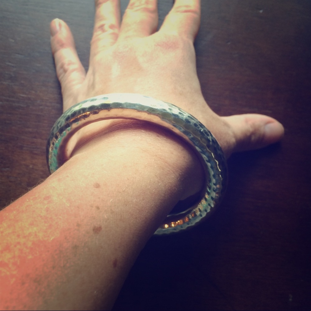 Silpada Sterling Silver Thick Hammered Bangle